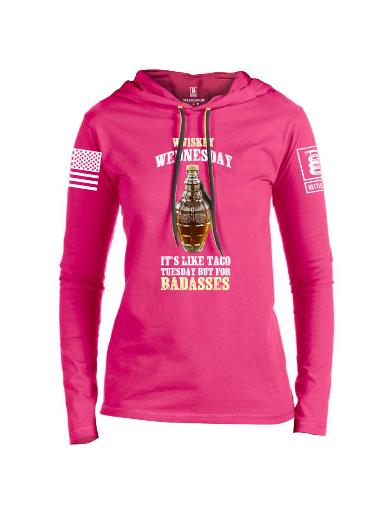 Battleraddle Whiskey Wednesday Is Like Taco Tuesday But For Badasses {sleeve_color} Sleeves Women Cotton Thin Cotton Lightweight Hoodie