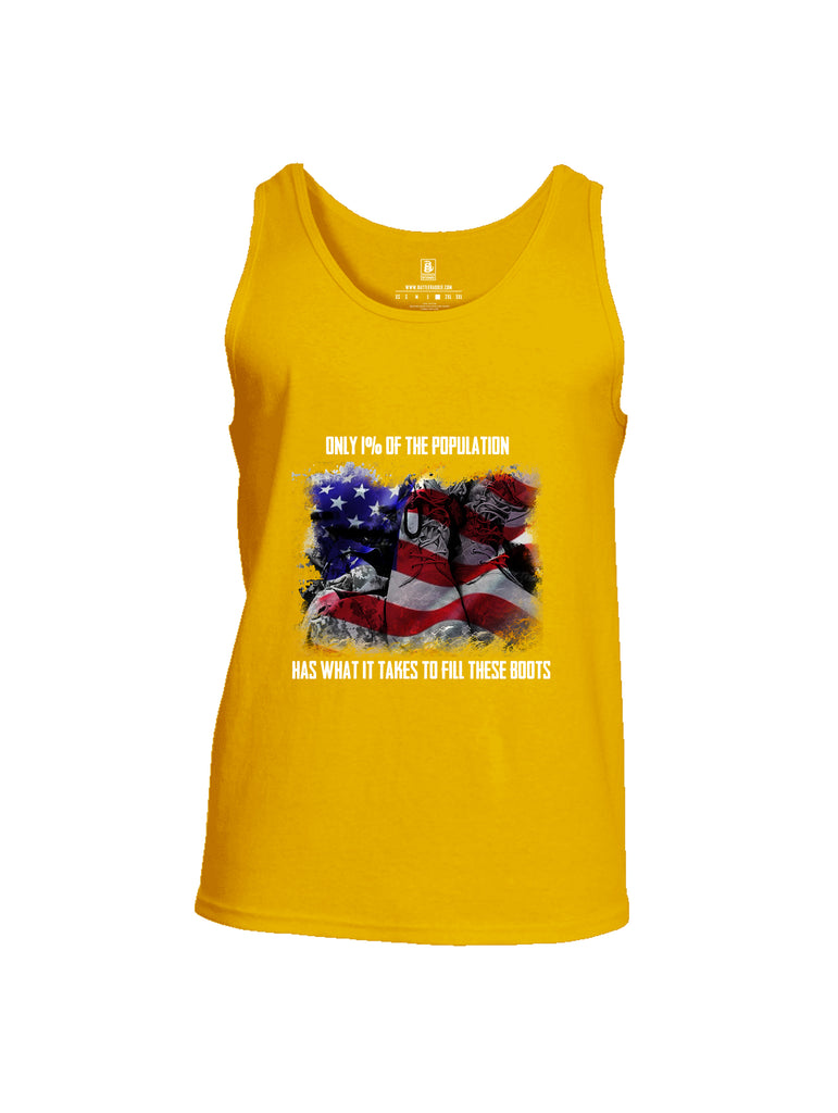 Battleraddle Only 1% Of The Population Has What It Takes To Fill These Boots If You Serve Our Nation Thank You {sleeve_color} Sleeves Men Cotton Cotton Tank Top