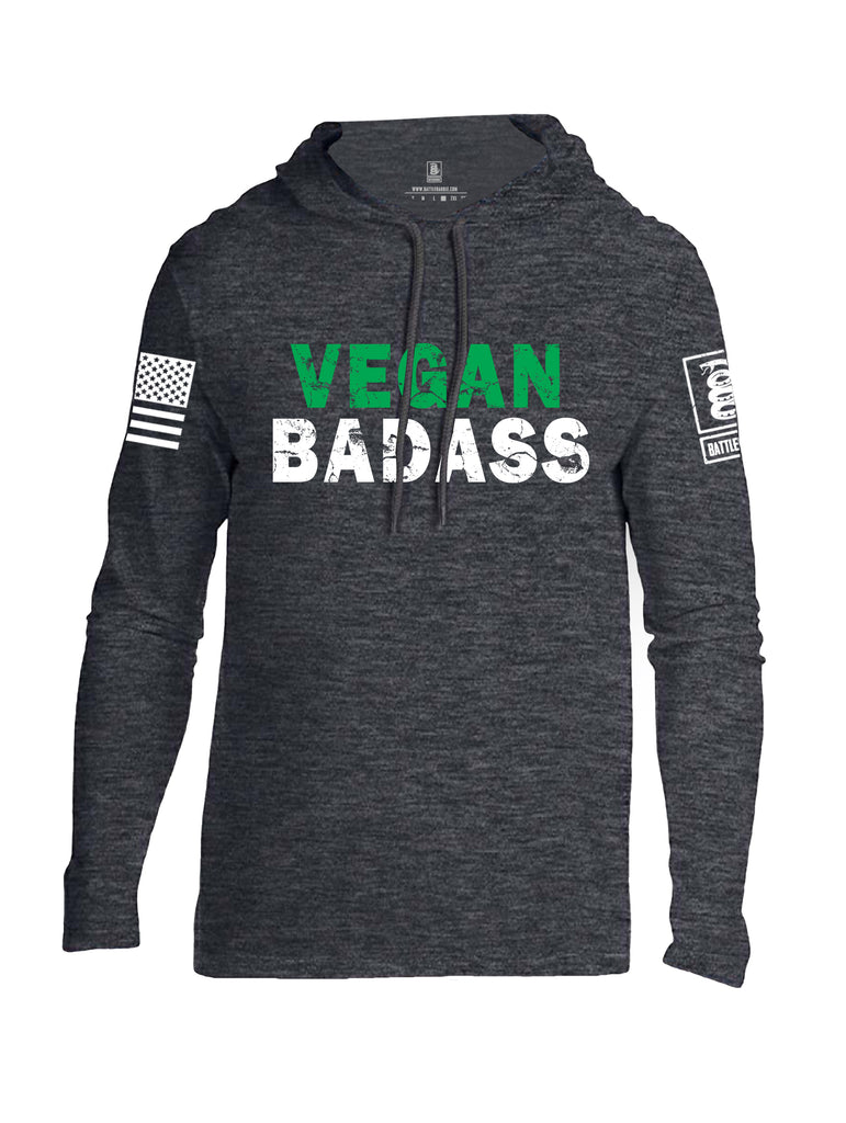 Battleraddle Vegan Badass White {sleeve_color} Sleeves Men Cotton Thin Cotton Lightweight Hoodie