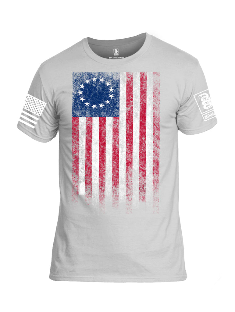 Battleraddle Thirteen Colonies Flag Men Cotton Crew Neck T-Shirt