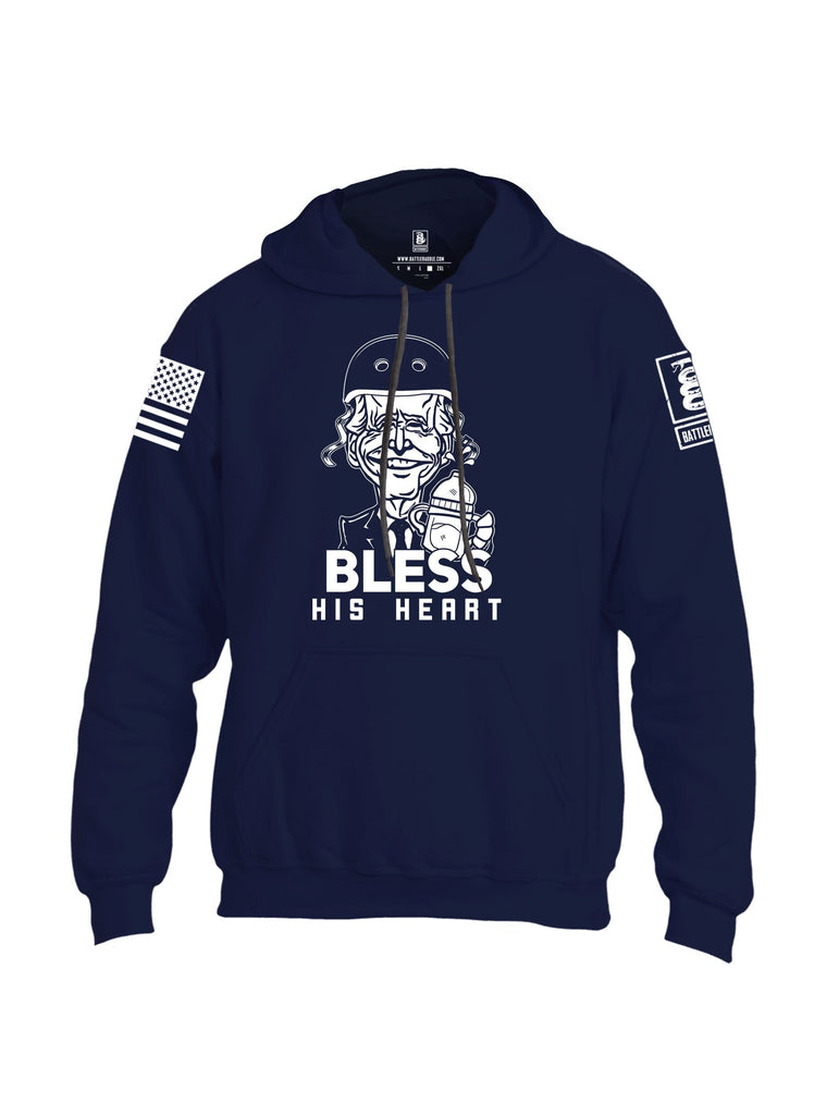 Battleraddle Bless His Heart White Sleeves Uni Cotton Blended Hoodie With Pockets