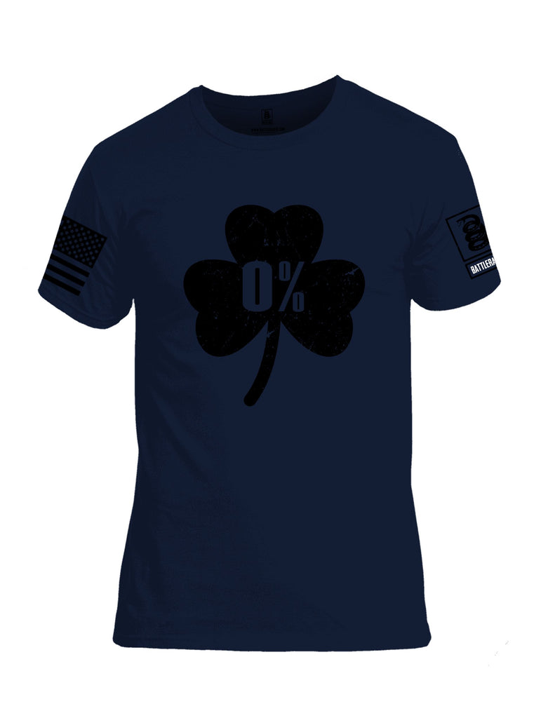 Battleraddle Clover Zero Percent Black Sleeves Men Cotton Crew Neck T-Shirt