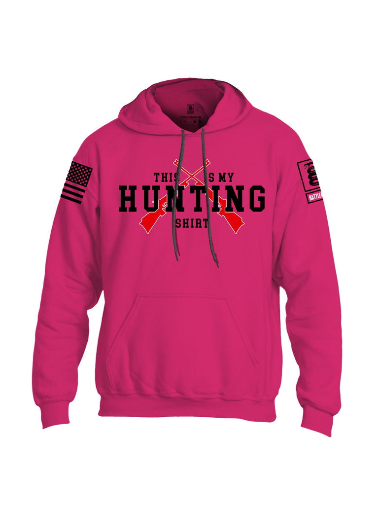 Battleraddle This Is My Hunting Shirt Black Sleeves Uni Cotton Blended Hoodie With Pockets