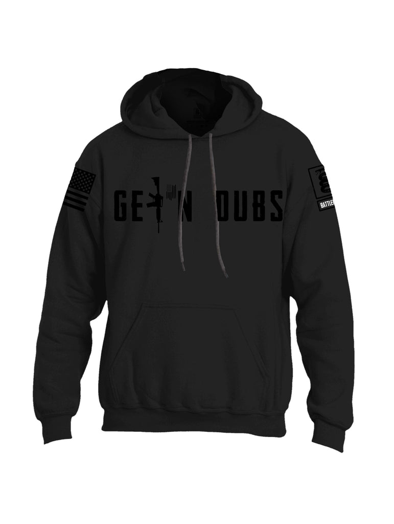 Battleraddle Get'N Dubs White Black Sleeves Uni Cotton Blended Hoodie With Pockets