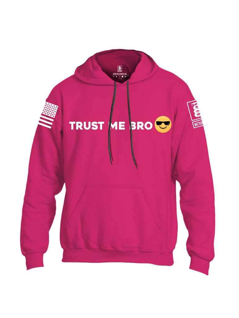 Battleraddle Trust Me Bro White Sleeves Uni Cotton Blended Hoodie With Pockets