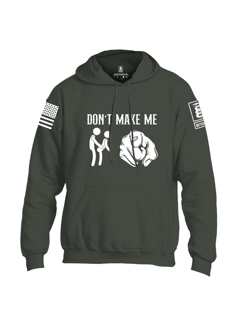 Battleraddle Dont Make Me Fuck You White Sleeves Uni Cotton Blended Hoodie With Pockets