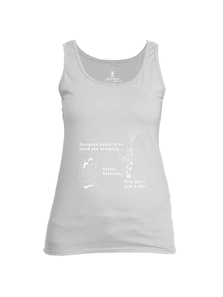 Battleraddle Everyone Wants To Be Liked And Accepted White Sleeves Women Cotton Cotton Tank Top