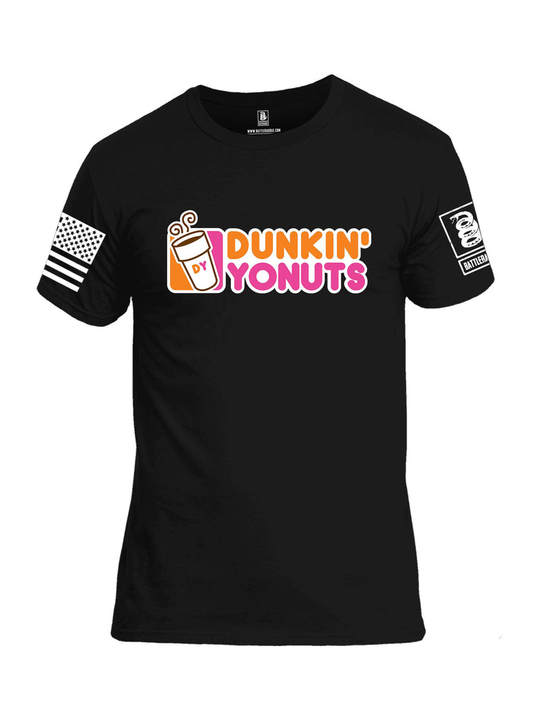 Battleraddle Dunkin Yonuts White Sleeves Men Cotton Crew Neck T-Shirt