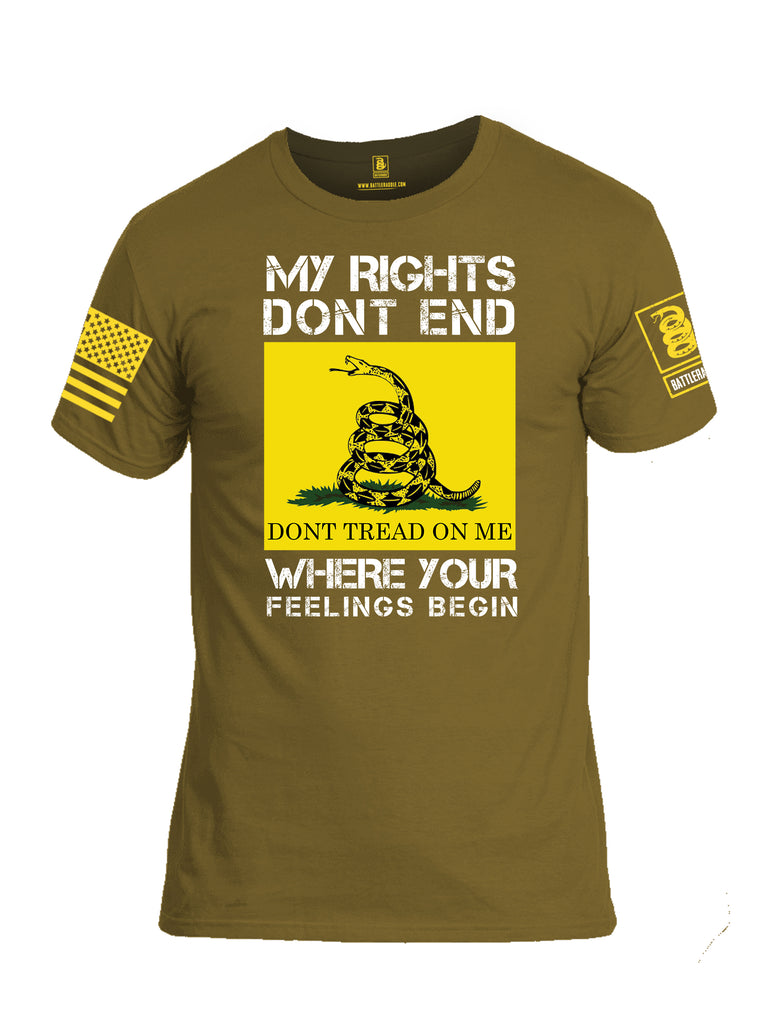 Battleraddle My Rights Dont End Where Your Feelings Begin {sleeve_color} Sleeves Men Cotton Crew Neck T-Shirt