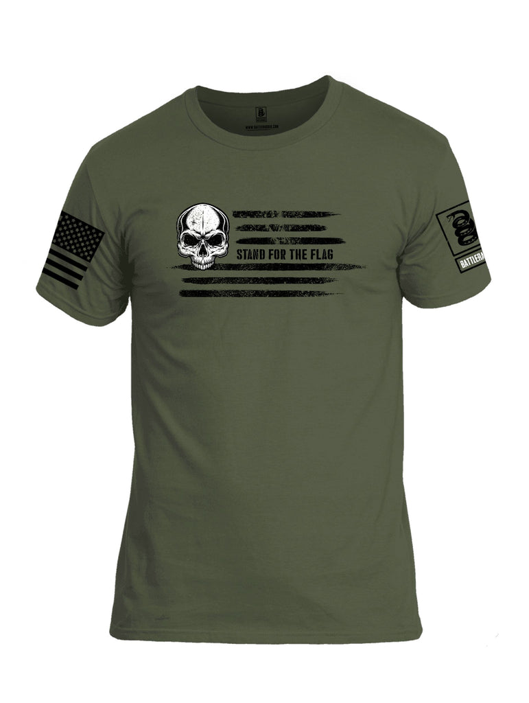 Battleraddle Stand For The Flag Black Sleeves Men Cotton Crew Neck T-Shirt