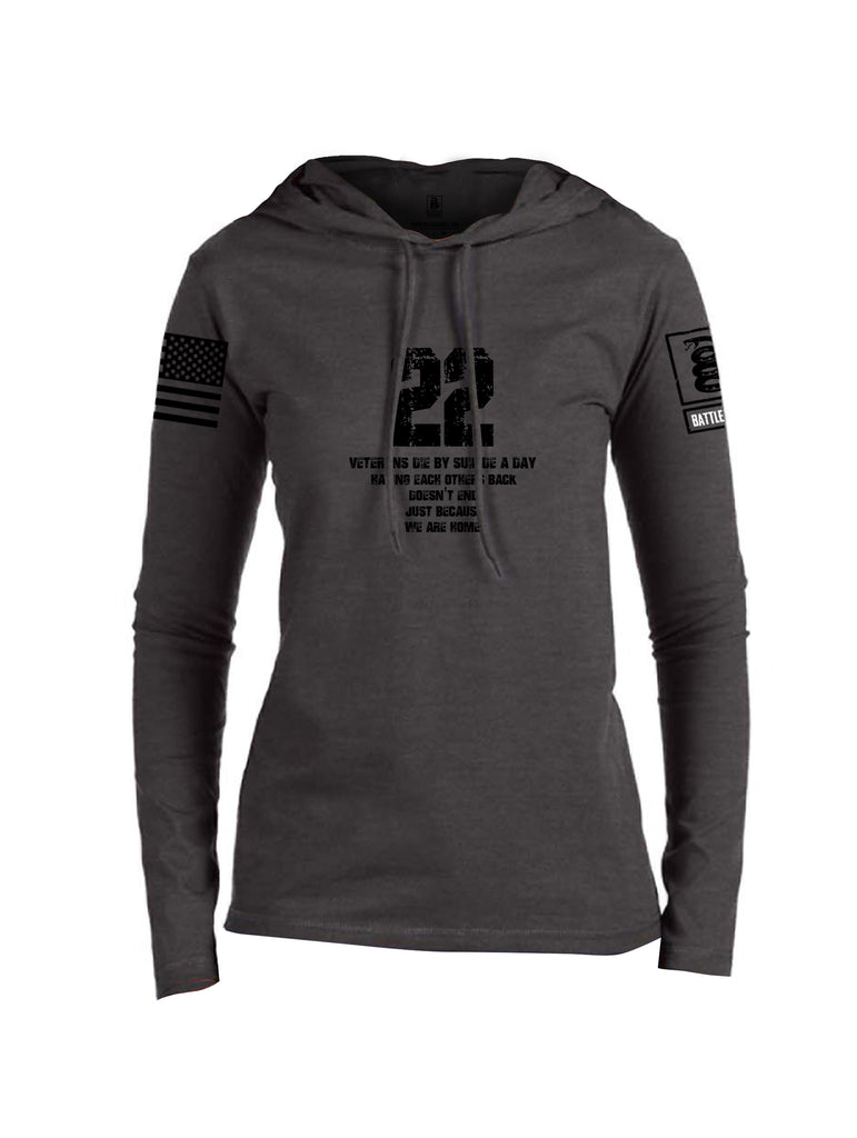 Battleraddle 22 A Day Black {sleeve_color} Sleeves Women Cotton Thin Cotton Lightweight Hoodie