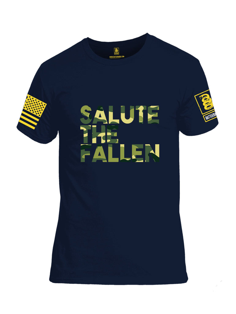 Battleraddle Salute The Fallen Yellow Sleeves Men Cotton Crew Neck T-Shirt
