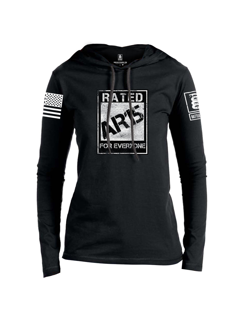 Battleraddle Rated Ar15 For Everyone  Women Cotton Thin Cotton Lightweight Hoodie