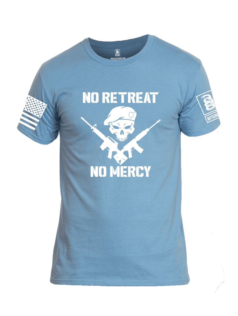 Battleraddle No Retreat No Mercy White Sleeves Men Cotton Crew Neck T-Shirt