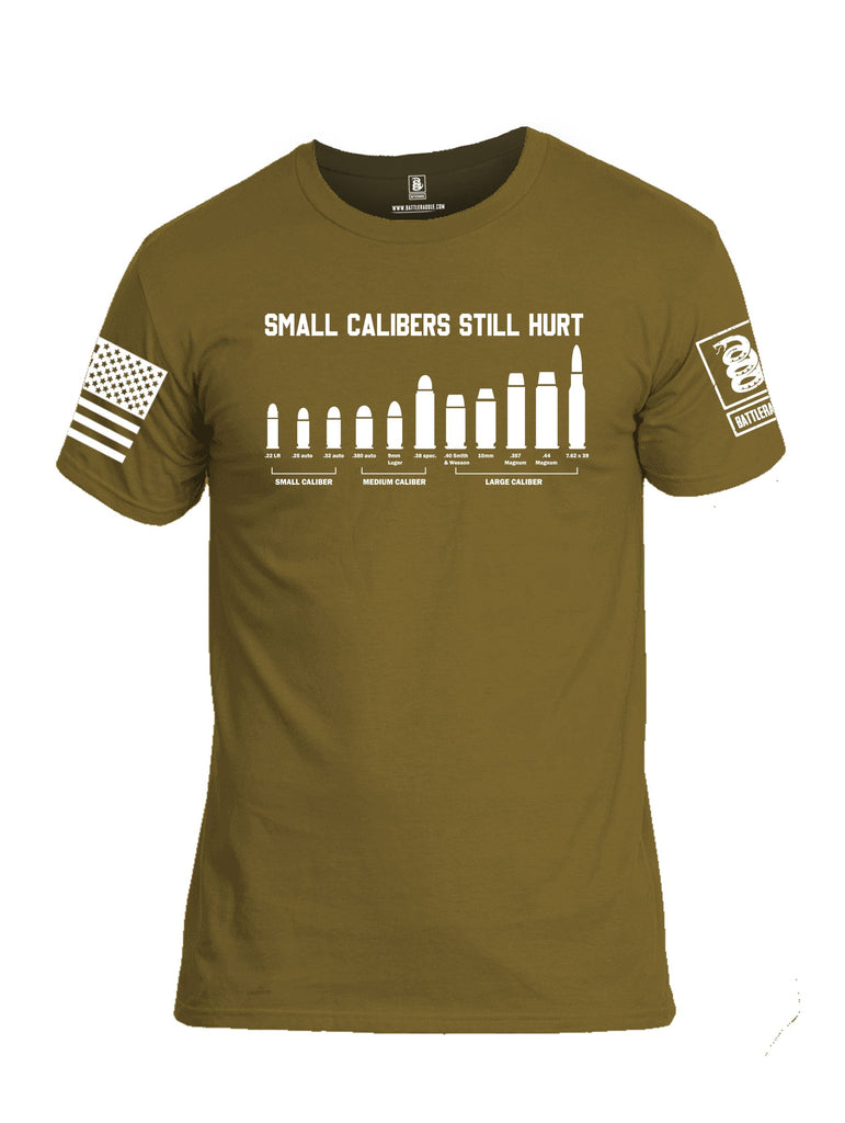 Battleraddle Small Calibers Still Hurt White Sleeves Men Cotton Crew Neck T-Shirt