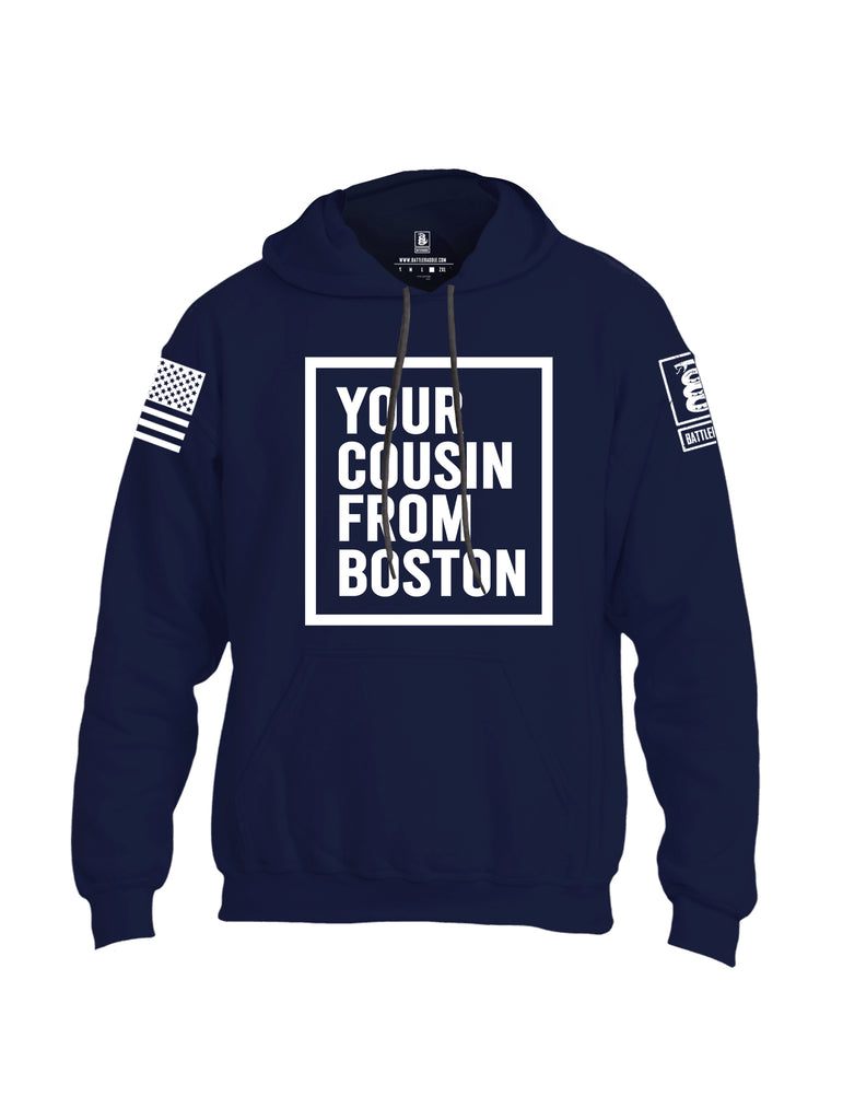 Battleraddle Your Cousin From Boston {sleeve_color} Sleeves Uni Cotton Blended Hoodie With Pockets