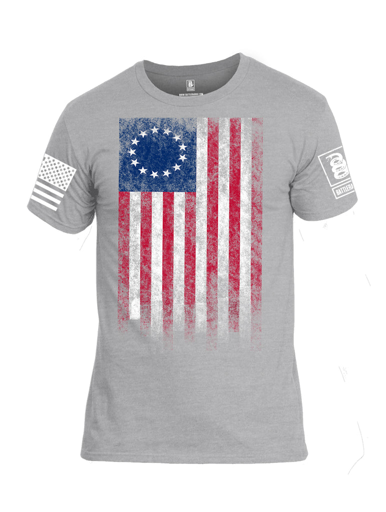 Battleraddle Thirteen Colonies Flag Men Cotton Crew Neck T-Shirt