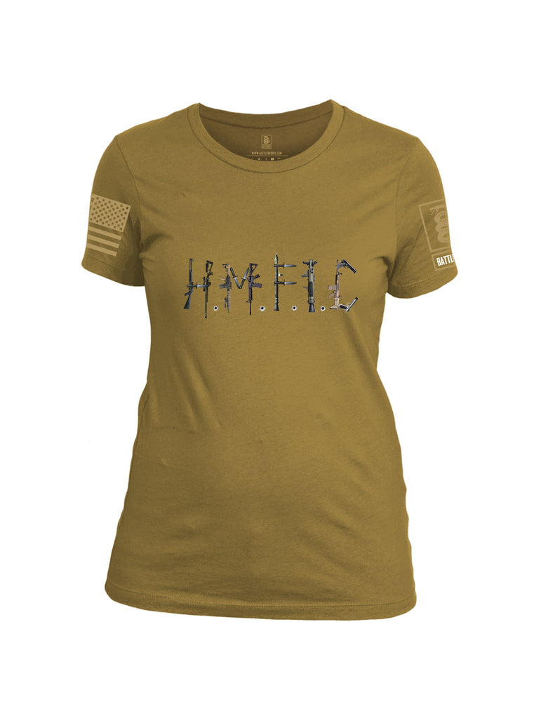 Battleraddle Hmfic Rifles {sleeve_color} Sleeves Women Cotton Crew Neck T-Shirt