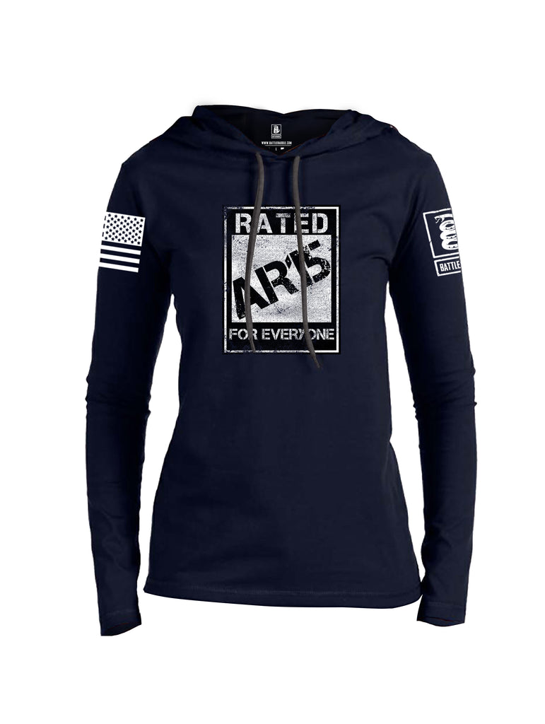 Battleraddle Rated Ar15 For Everyone  Women Cotton Thin Cotton Lightweight Hoodie