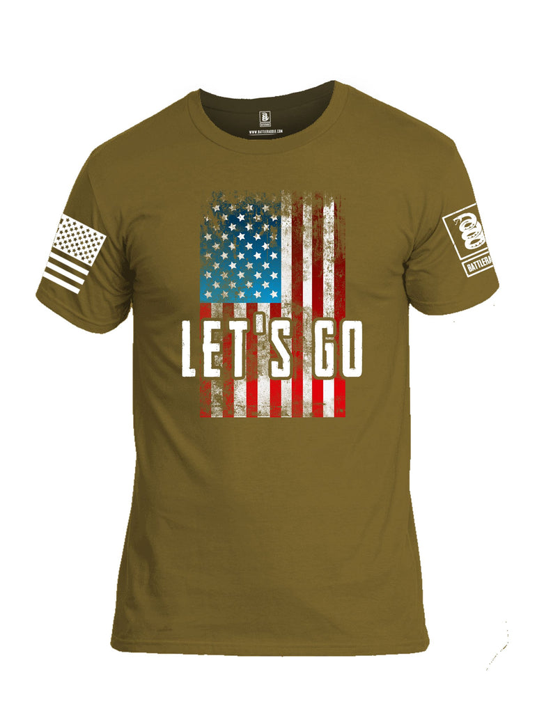 Battleraddle Lets Go  White Sleeves Men Cotton Crew Neck T-Shirt