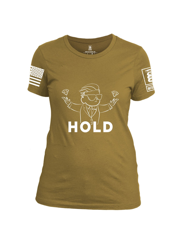 Battleraddle Hold White Sleeves Women Cotton Crew Neck T-Shirt