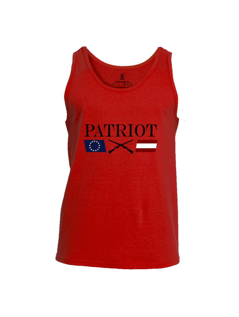 Battleraddle Patriot Rifle Flag Black {sleeve_color} Sleeves Men Cotton Cotton Tank Top