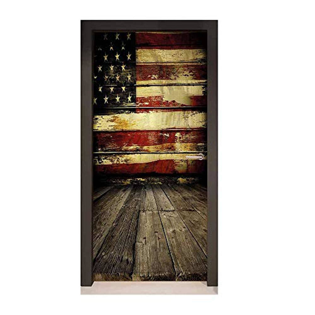 Battleraddle Vintage American Flag on Wooden Planks Wall Background Decor shirt|custom|veterans|DSI