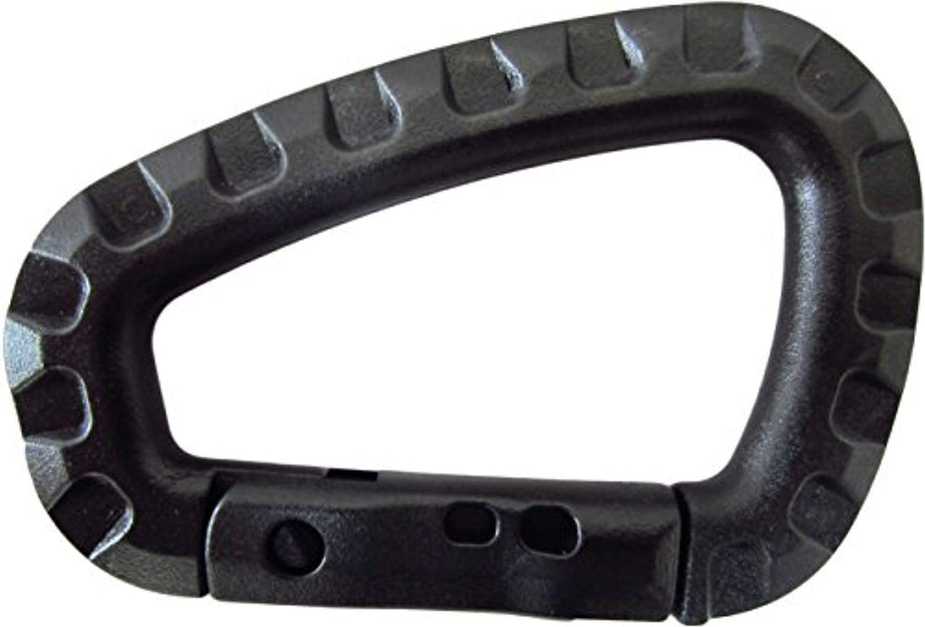 Battleraddle Black Tactical Carabiner Keychain Polymer Climb D Rings Light Weight Snap Buckle
