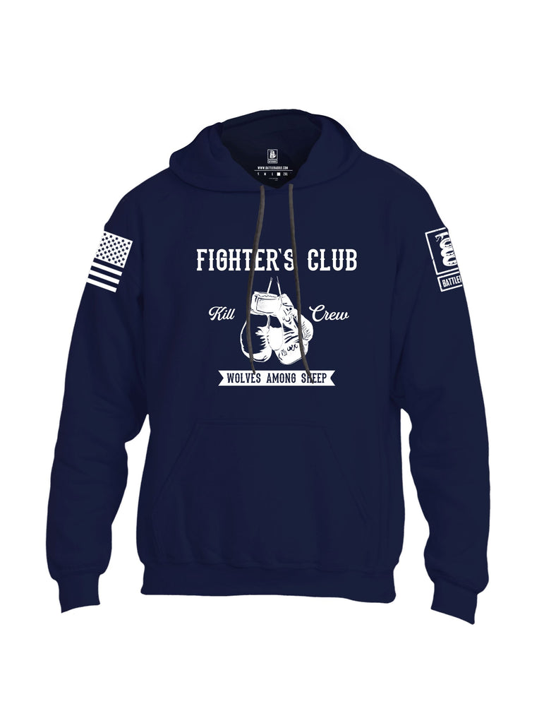 Battleraddle Fighters Club Kill Crew White Sleeves Uni Cotton Blended Hoodie With Pockets