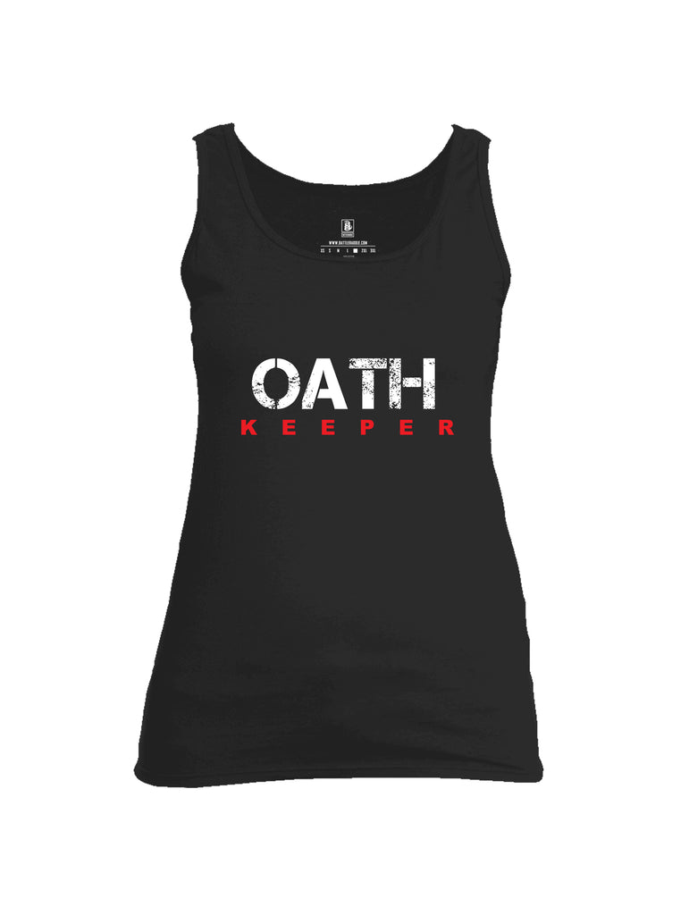 Battleraddle Oath Keeper White {sleeve_color} Sleeves Women Cotton Cotton Tank Top