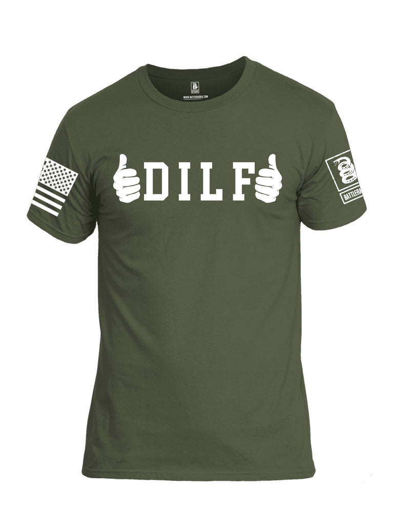 Battleraddle Dilf White Sleeves Men Cotton Crew Neck T-Shirt