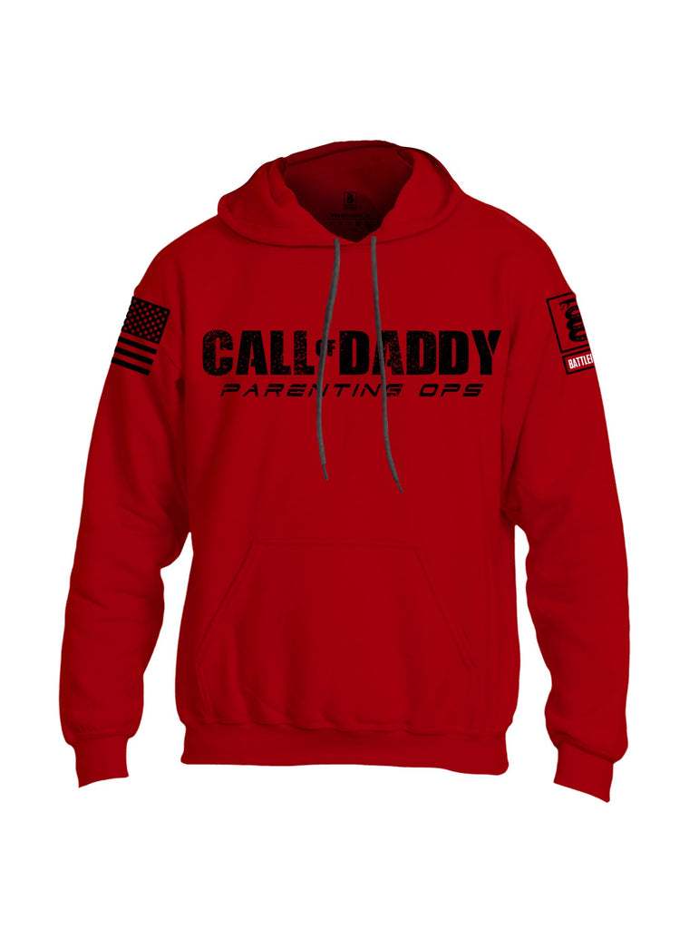 Battleraddle Call Of Daddy Black Sleeves Uni Cotton Blended Hoodie With Pockets