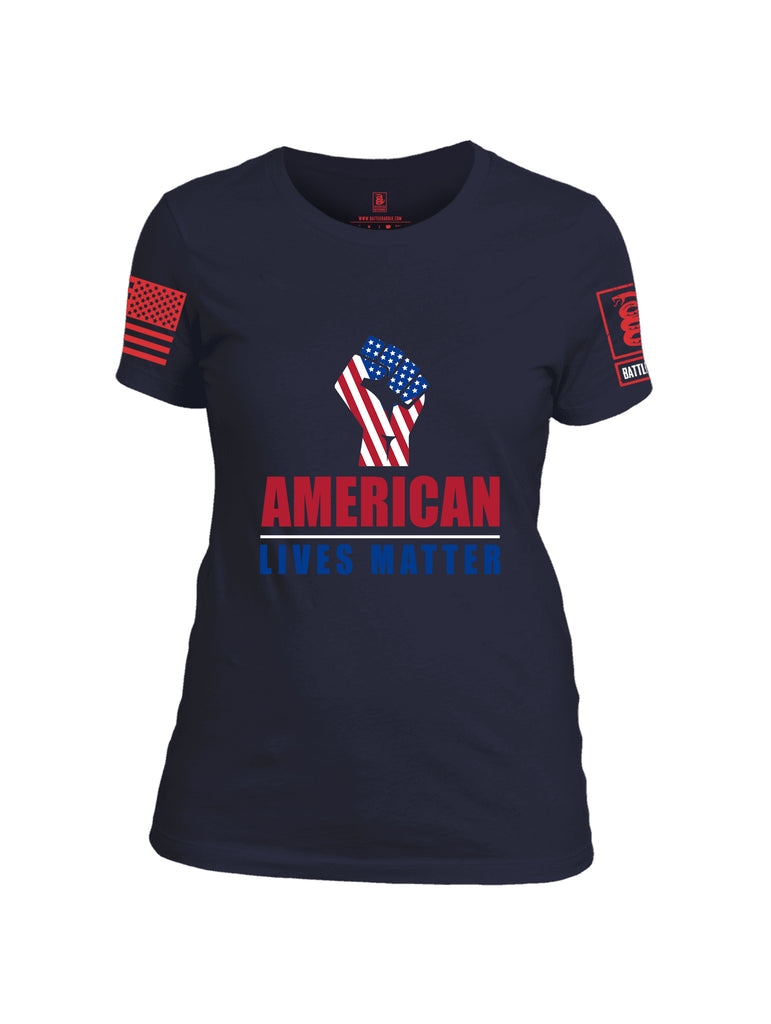 Battleraddle Fist American Lives Matter Women Cotton Crew Neck T-Shirt