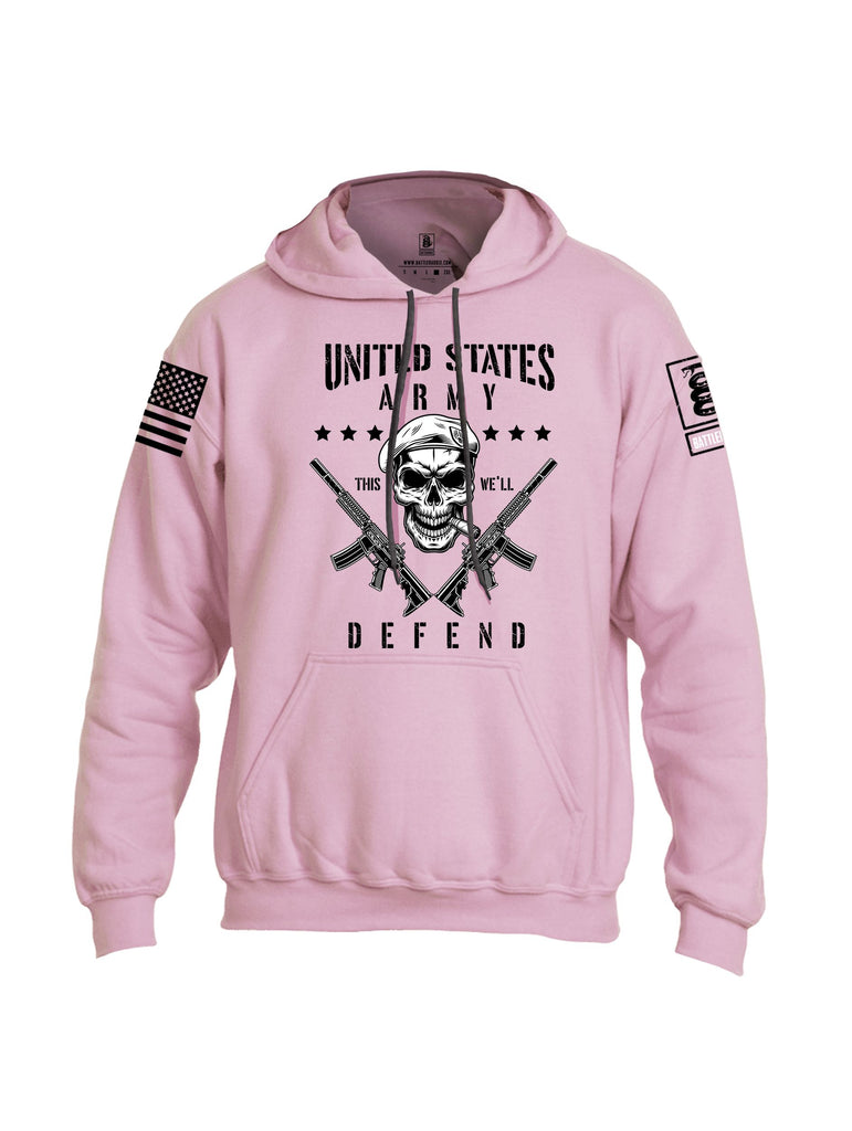 Battleraddle United States Army This Well Defend Black Sleeves Uni Cotton Blended Hoodie With Pockets