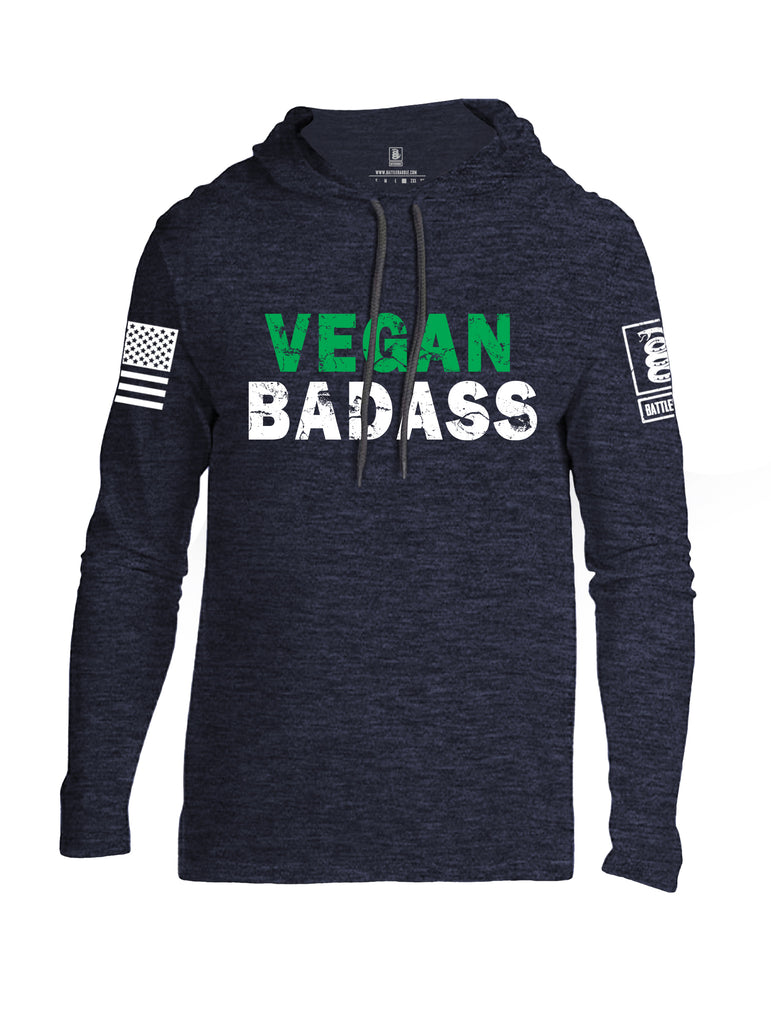 Battleraddle Vegan Badass White {sleeve_color} Sleeves Men Cotton Thin Cotton Lightweight Hoodie