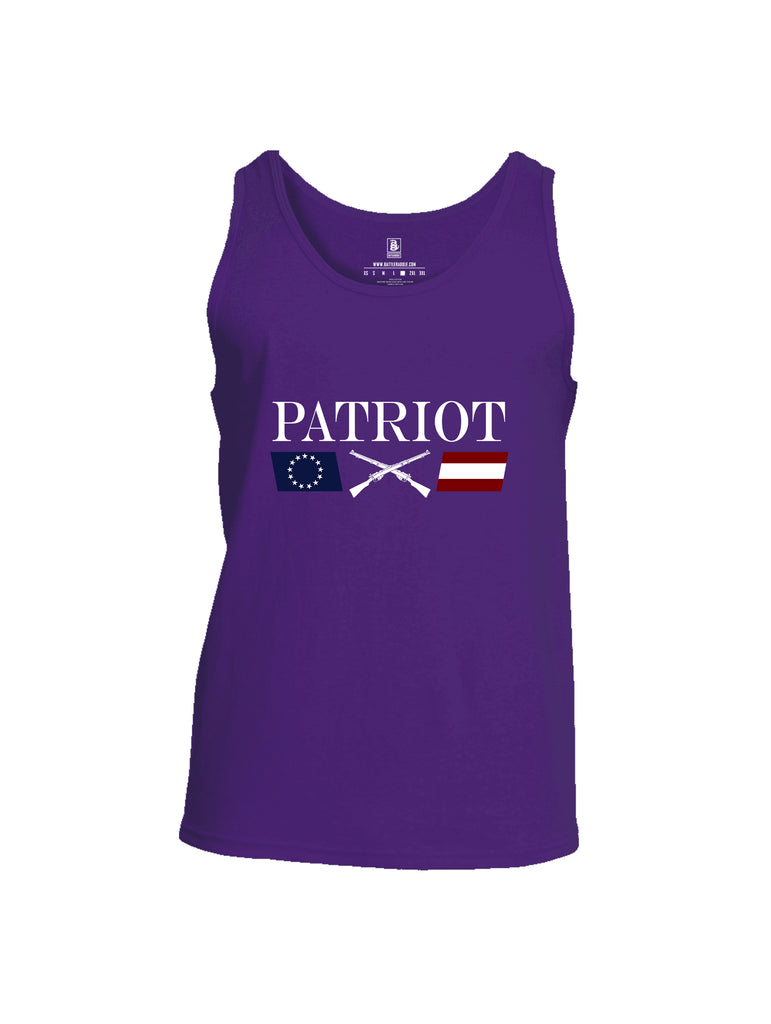 Battleraddle Patriot Rifle Flag White {sleeve_color} Sleeves Men Cotton Cotton Tank Top