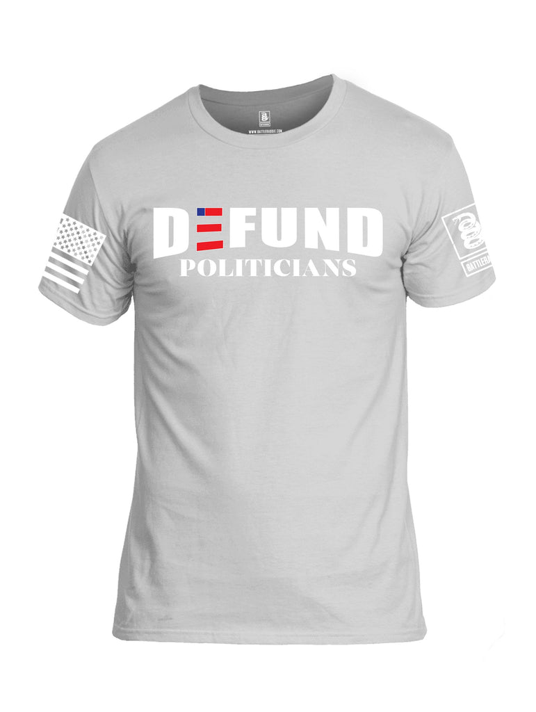 Battleraddle Defund Politicians White Sleeves Men Cotton Crew Neck T-Shirt