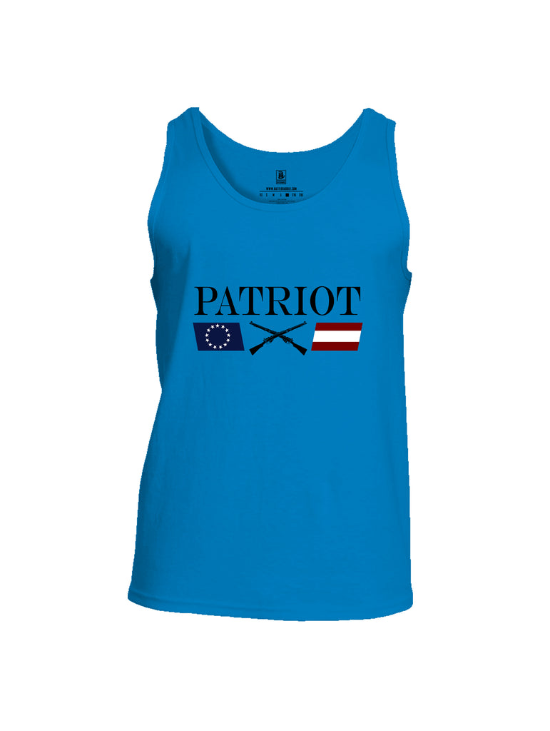 Battleraddle Patriot Rifle Flag Black {sleeve_color} Sleeves Men Cotton Cotton Tank Top