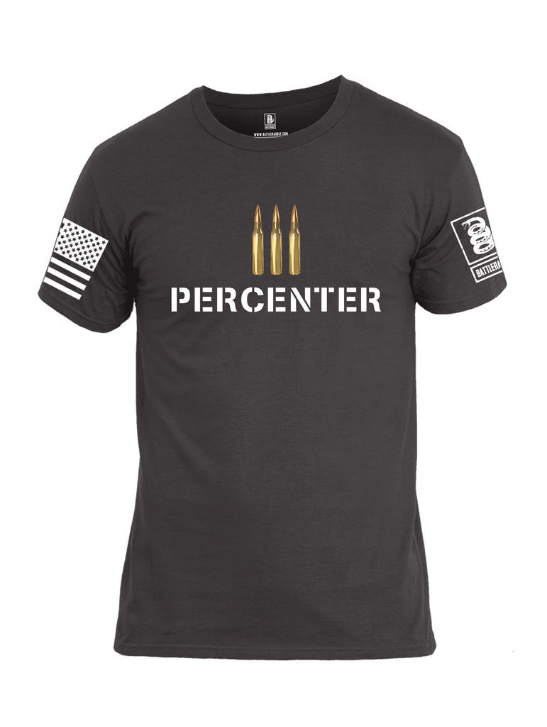 Battleraddle Iii Percenter White {sleeve_color} Sleeves Men Cotton Crew Neck T-Shirt
