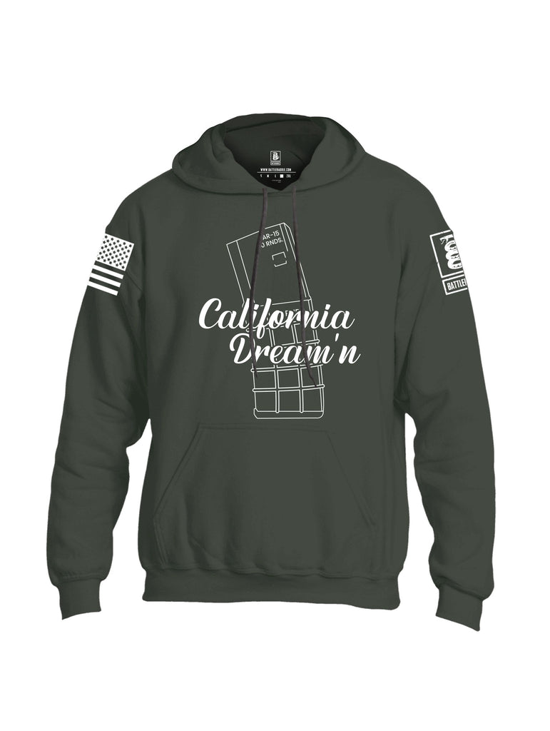 Battleraddle California Dreaming White Sleeves Uni Cotton Blended Hoodie With Pockets