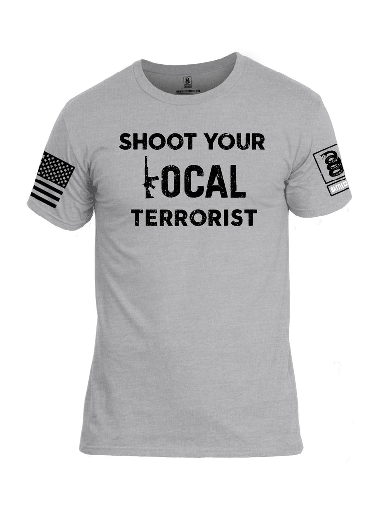 Battleraddle Shoot Your Local Terrorist Black Sleeves Men Cotton Crew Neck T-Shirt