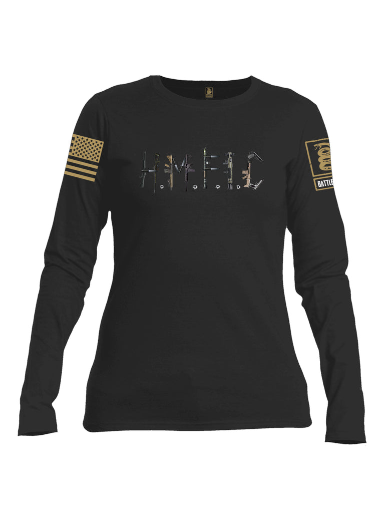 Battleraddle Hmfic Rifles {sleeve_color} Sleeves Women Cotton Crew Neck Long Sleeve T Shirt