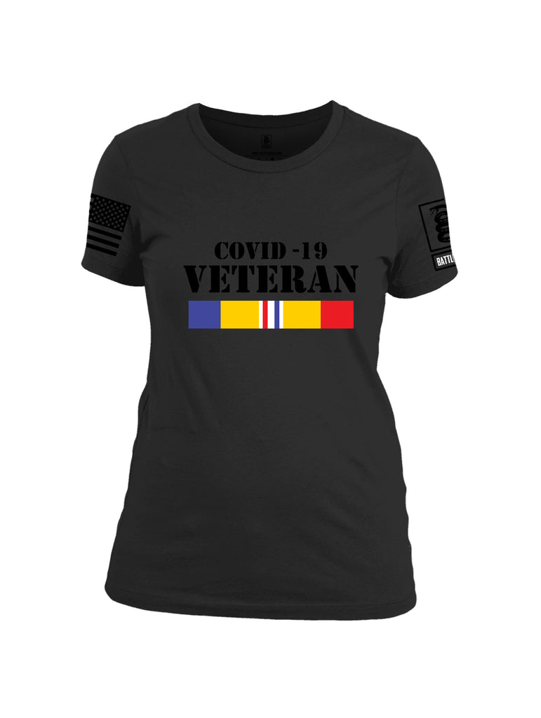 Battleraddle Covid 19 Veteran {sleeve_color} Sleeves Women Cotton Crew Neck T-Shirt