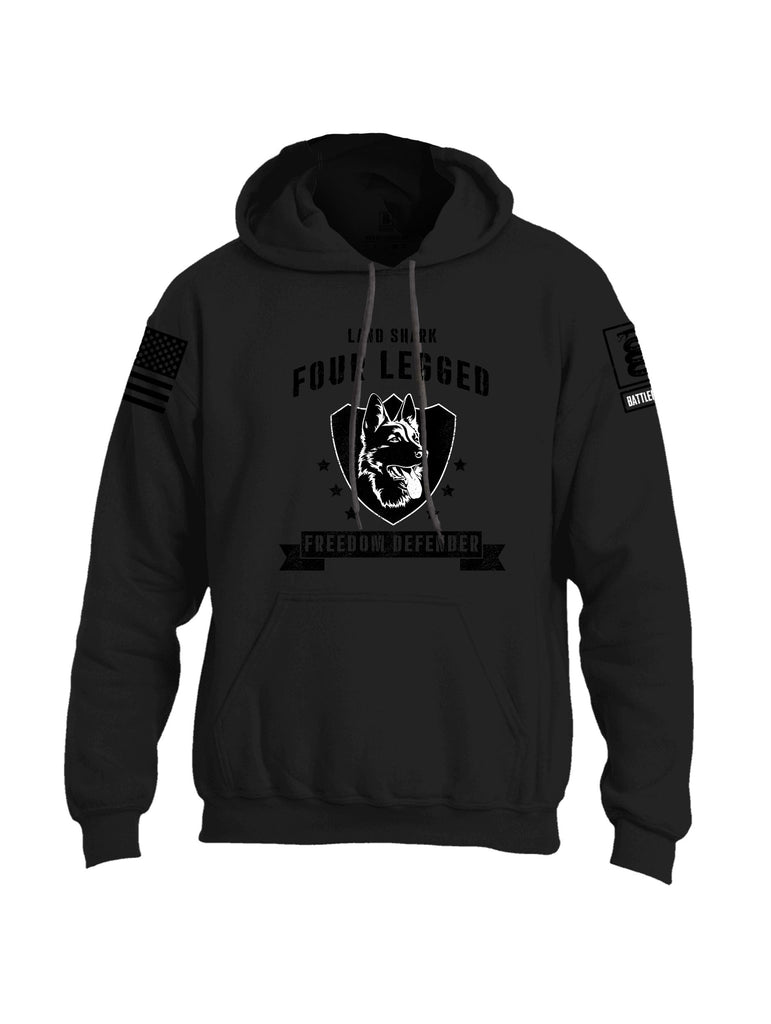 Battleraddle Four Legged Freedom Defender Black Sleeves Uni Cotton Blended Hoodie With Pockets