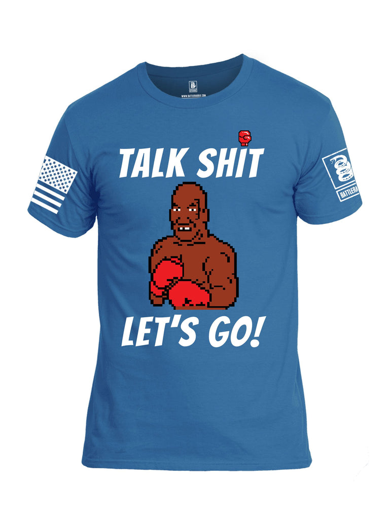 Battleraddle Talk Shit Lets Go White Sleeves Men Cotton Crew Neck T-Shirt