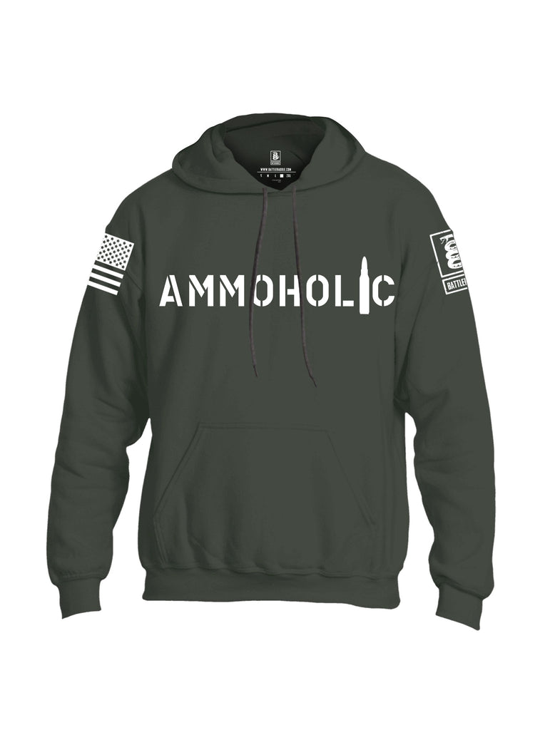 Battleraddle Ammoholic White Sleeves Uni Cotton Blended Hoodie With Pockets