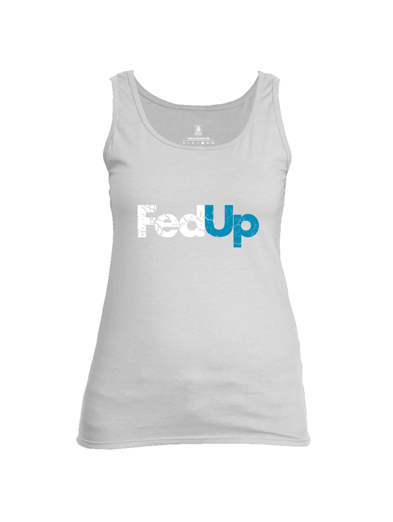 Battleraddle Fed Up Blue {sleeve_color} Sleeves Women Cotton Cotton Tank Top