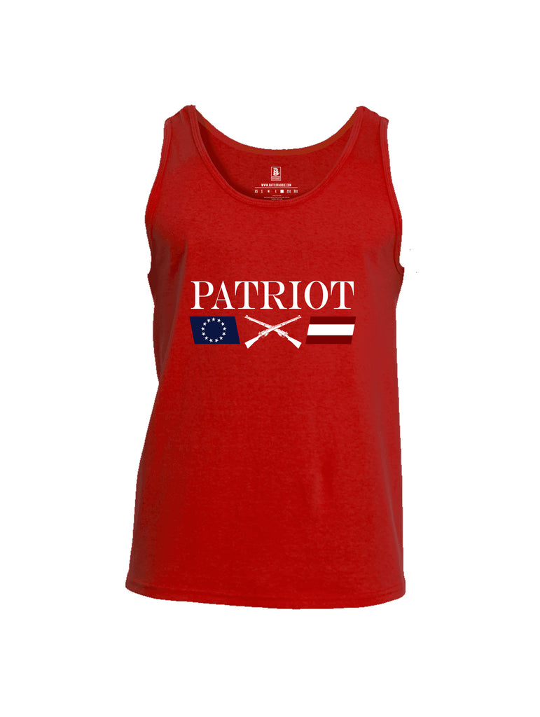 Battleraddle Patriot Rifle Flag White {sleeve_color} Sleeves Men Cotton Cotton Tank Top