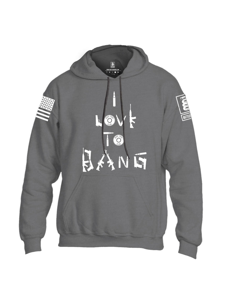 Battleraddle I Love To Bang White Sleeves Uni Cotton Blended Hoodie With Pockets