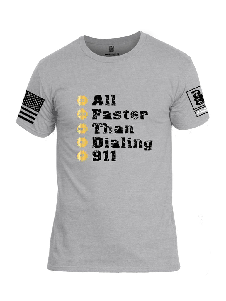 Battleraddle All Faster Than Dialing 911 Black Sleeves Men Cotton Crew Neck T-Shirt